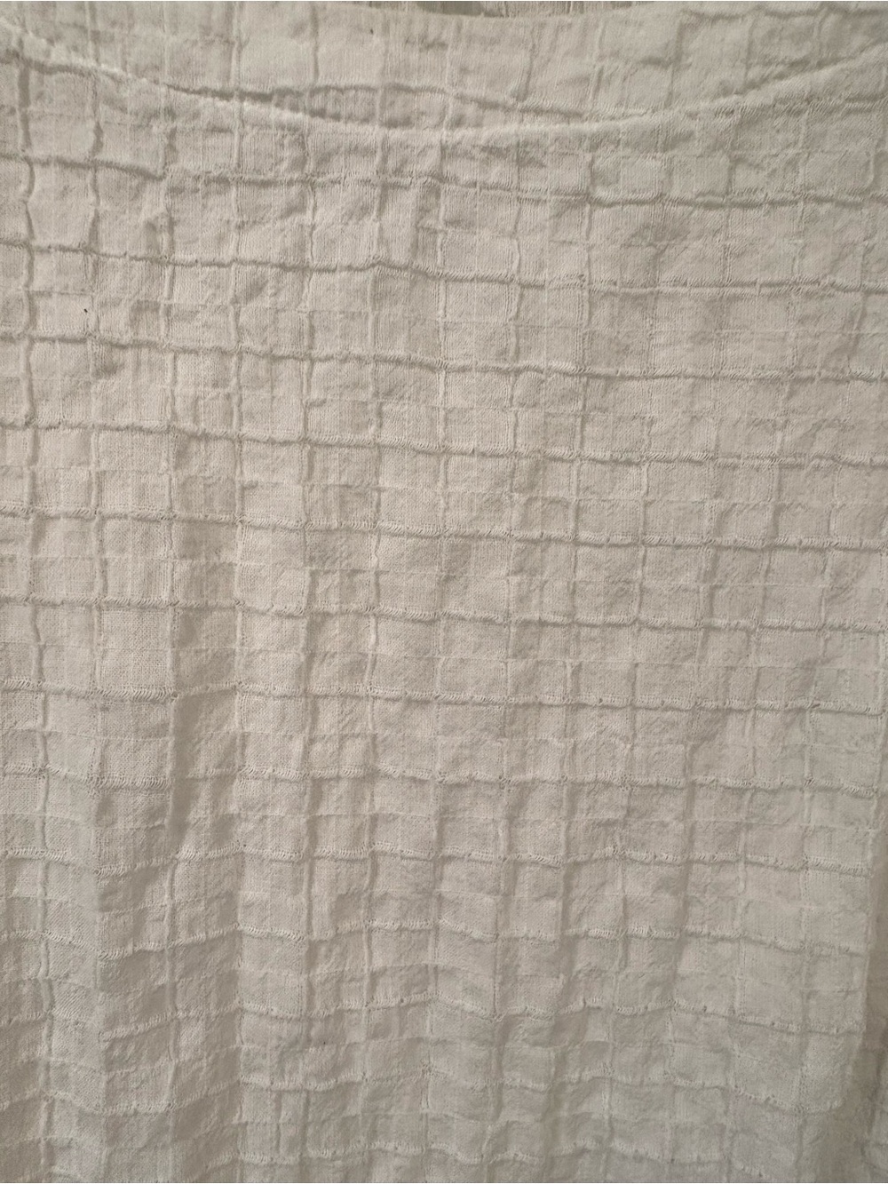 Eileen Fisher Organic Cotton Textured Boxy Tee | White Cap Sleeve Top | Size M - Picture 6 of 10